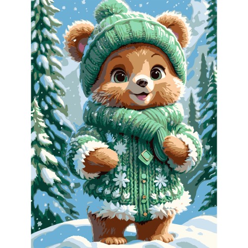 Картини по номерах "Ведмедик у лісі" 30х40см №SS1223/Strateg/