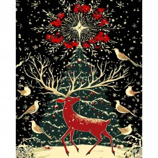 Картини по номерах "Фантастичний олень" 40х50см на чорному фоні №AH1241/Strateg/