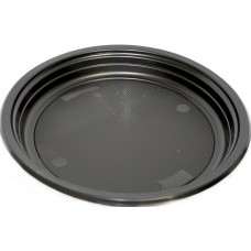 Тарілка пласт. десертна d-17,6см 10г чорна №1080124/Buroclean/(50)