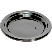 Тарілка пласт. d-20см 20г чорна №1080125/Buroclean/(50)