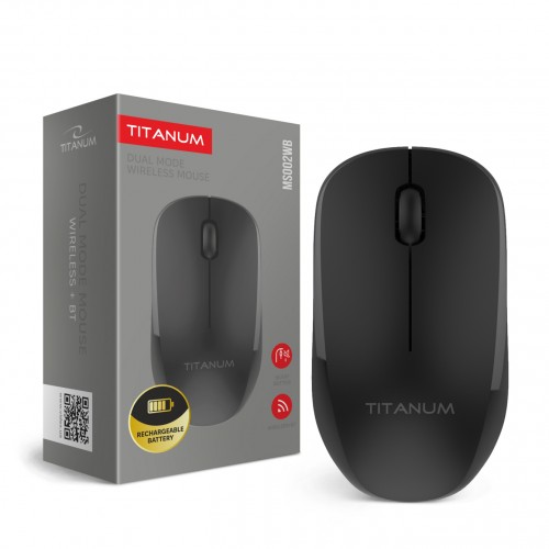 Мишка бездротова Titanum MS002WB Dual Mode black №8051