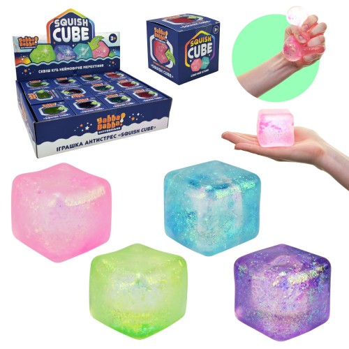 Іграшка-антистрес "YabbaDabba" куб з блискітками,в дисплеї,25,5х18,8х6,3см №YD2520(12) КІ