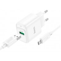 Зарядний пристрій Hoco №C140A швидка зарядка 1USB+USB to Micro 3.0 18w 1м white