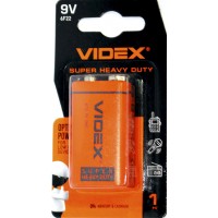 Батарейка Videx 6F22/blister 9V крона(12)