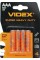 Батарейки Videx R-03/блістер 4шт(12)