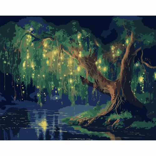 Картини по номерах Таємниче дерево 40х50см,LED підсвітка 955076/Santi/(30)