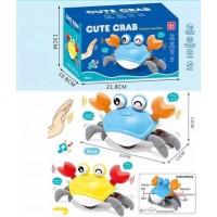 Краб 23см,реагує на руку,бігає,муз.,світ,USB,на акум.,в кор-ці,22х13х11см,2кольор.6722E