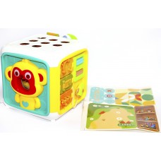 Гра куб,бізікуб14,5см,город,гра-нагодуй мавпу,геометрика,рухливі дет,в кор-ці YL562(24)