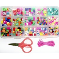 Бісер,намистини,ножиці,у пеналі,17х10х2см 220(48)