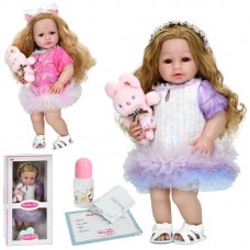 Лялька 52см,звук,пляшечка,підгузок,іграшка-зайчик 17см,в кор-ці,58х29х14,5см 218-60(8)