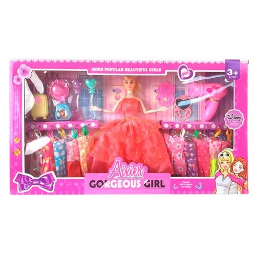 Лялька 27см,на шарнірах,плаття,фен,валіза,аксес.,в кор-ці,58х33,5х7см,2 види AX11HT4(12)