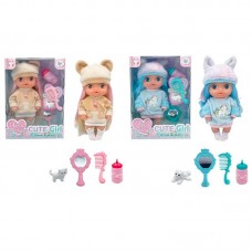 Лялька 30см,п'є-пісяє,пляшечка,гребінець,дзеркало,кіт,в кор-ці,23,5х32,5х10,5см №YL2530L
