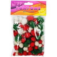 Набір кольор. помпонів з глітером,3 кольори,80шт,асорті №MQ4029/Мандарин/