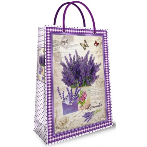 Пакет подарунковий картон 240х340х88мм ламін. Лаванда П146/Фоліо(25)