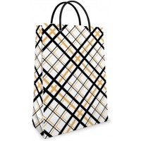 Пакет подарунковий картон 240х340х88мм ламін. Білий у кліт. П170/Фоліо(25)