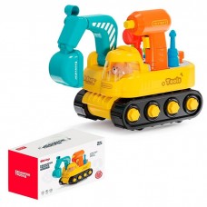 Конструктор екскаватор 26см,на бат-ці,на шурупах,муз.,шуруповерт,в кор-ці,26,5х16х14см