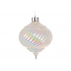 Прикраса пласт. 15см крученої форми,білий перламутр №J88-194/Bonadi/