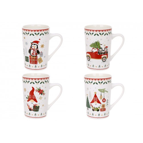 Чашка керам. 400мл "Гном, Санта, Пінгвін" 4вида №311-141/Bonadi/(12)(48)