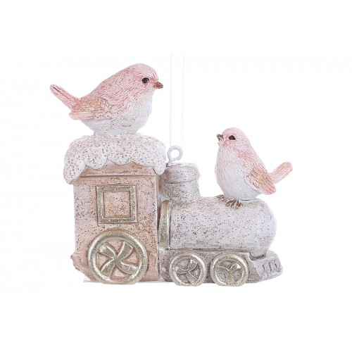 Фігурка-підвіска керам. Паравозик з пташками 7х3х6,5см K07-584/Bonadi/(6)(42)
