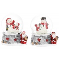 Сувенір водяна куля скло "Сніговик" 6,5см,2 вида №129-100/Bonadi/(6)