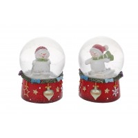 Сувенір водяна куля скло "Сніговик" 8см,2 вида №913-300/Bonadi/(6)
