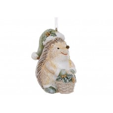 Фігурка-підвіска полістоун "Їжачок з кошиком" 6х4,5х7,5см №K07-851/Bonadi/