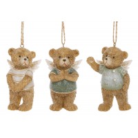 Фігурка-підвіска полістоун "Ведмедик Тедді - янголятко" 8см, 3вида №K07-838/Bonadi/