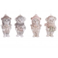 Фігурка-підвіска полістоун "Ведмедик Тедді" 4х3х8см,сіро-коричневий,4вида №K07-547/Bonadi/