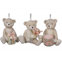 Фігурка-підвіска полістоун "Ведмедик Тедді" 7,5х8см,персиково-рожевий №K07-428/Bonadi/