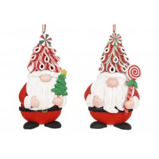 Фігурка-підвіска полістоун "Санта-карамелька"з гліттером 6,5х2х12,5см,2вида№125-002/Bonadi