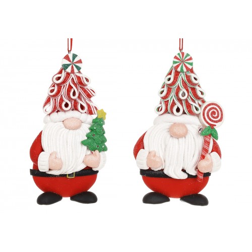 Фігурка-підвіска полістоун "Санта-карамелька"з гліттером 6,5х2х12,5см,2вида№125-002/Bonadi