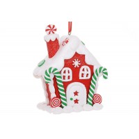 Фігурка-підвіска полістоун"Карамельний будиночок"з гліттером8х5х9см№125-015/Bonadi/(6)(24)