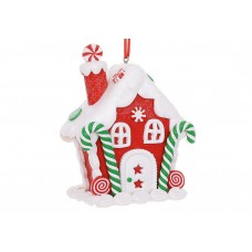 Фігурка-підвіска полістоун"Карамельний будиночок"з гліттером8х5х9см№125-015/Bonadi/(6)(24)