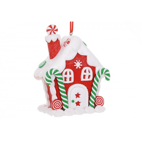 Фігурка-підвіска полістоун"Карамельний будиночок"з гліттером8х5х9см№125-015/Bonadi/(6)(24)