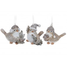 Фігурка-підвіска полістоун "Пташка-милашка" 11,5см,бежевий,3вида №707-435/Bonadi/