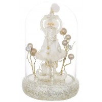 Фігурка декор. полістоун "Санта" під скляним ковпаком з LEDпідсвічуванням18см№A-117/Bonadi