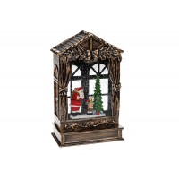 Ліхтар водяна куля декор."Санта прийшов" 25,5см,LED,гліттером,на батарейках№919-007/Bonadi