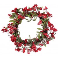 Вінок декор 50см з декором з червоних ягід 789-140/Bonadi/