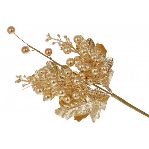 Гілка декор. 29см з ягодами,матове золото №839-404/Bonadi/