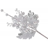 Гілка декор. 29см з ягодами,матове срібло №839-405/Bonadi/