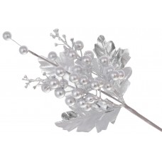 Гілка декор. 29см з ягодами,матове срібло №839-405/Bonadi/