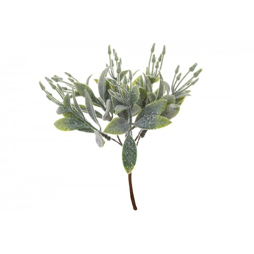 Гілка декор. 20см шавлія в інеї,зелена №H39-227/Bonadi/