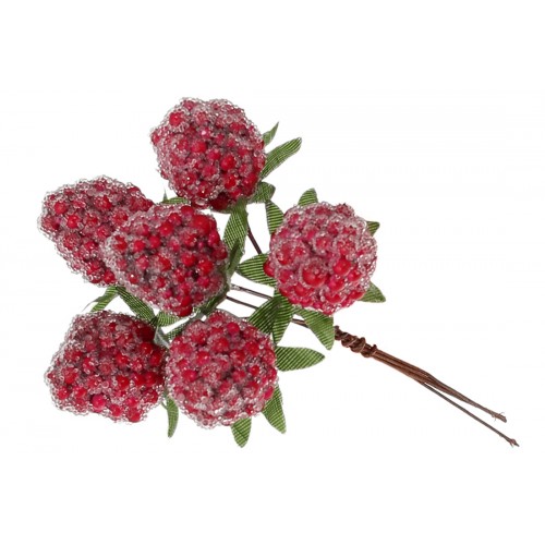 Букетик декор. 11см малина 6шт,червоний лід №839-407/Bonadi/