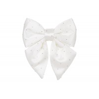Бант декор. 13см зі стразами,білий атлас №821-250/Bonadi/(6)(36)