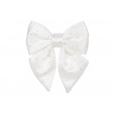 Бант декор. 13см зі стразами,білий атлас №821-250/Bonadi/(6)(36)