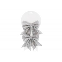 Набір бантів декор.(2шт) 14х12х2см срібло №J88-015/Bonadi/