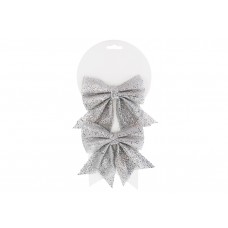 Набір бантів декор.(2шт) 14х12х2см срібло №J88-015/Bonadi/