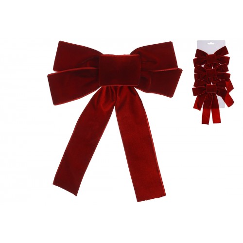 Набір бантів декор.(3шт) 16х24см з оксамиту,бордовий №821-309/Bonadi/(12)(48)