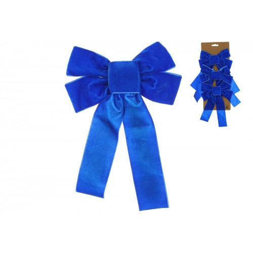 Набір бантів декор.(3шт) 16х24см з оксамиту,синій №821-319/Bonadi/(12)(48)