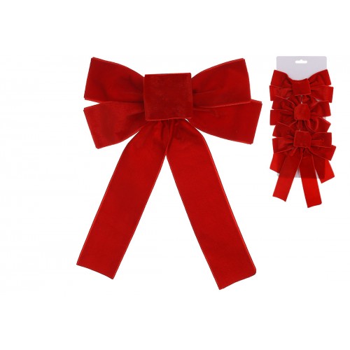 Набір бантів декор.(3шт) 16х24см з оксамиту,червоний №821-310/Bonadi/(12)(48)